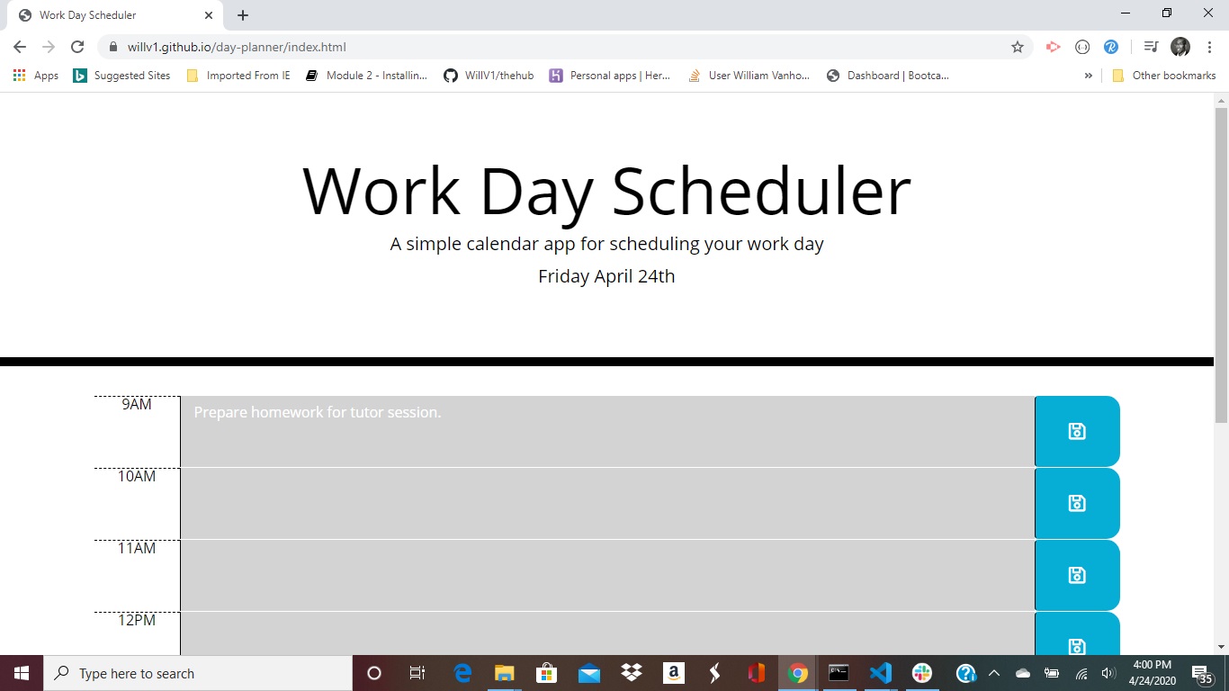 Daily Planner Screenshot